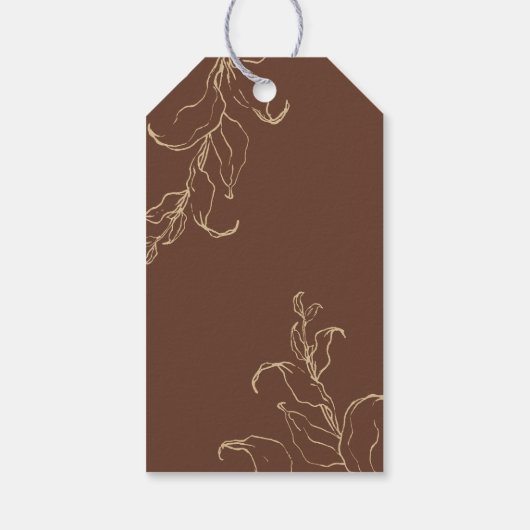 Minimale botanische terracotta bruiloft Hartelijk Cadeaulabel (Achterkant)