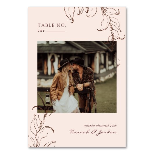 Minimale botanische terracotta | Kaart tabelnummer (Voorkant)