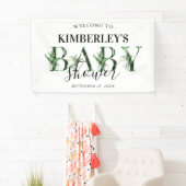 Minimale botanische tropische Baby shower Spandoek (Insitu)