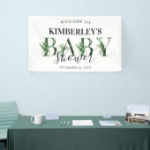Minimale botanische tropische Baby shower Spandoek (Beurs)