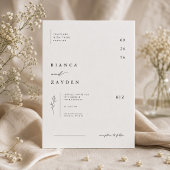 Minimale botanische trouwkaart. kaart