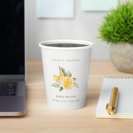 Minimale botanische Vrijgezellenfeest van Lemon Papieren Bekers (Insitu)