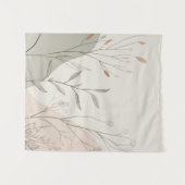 Minimale botanische wandklok – Abstracte wilde blo Wandkleed (Voorkant (horizontaal))