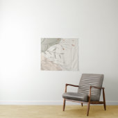 Minimale botanische wandklok – Abstracte wilde blo Wandkleed (In Situ (horizontaal))