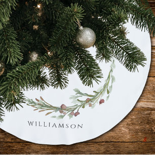 Minimale botanische watercolor krans kerstboom rok