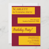 Minimale Bourgondië en goud elegante 50e verjaarda Kaart (Voorkant)