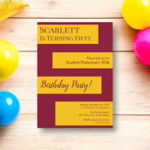 Minimale Bourgondië en goud elegante 50e verjaarda