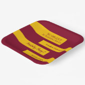 Minimale Bourgondië en goud elegante 50e verjaarda Papieren Bordje (Gebogen)