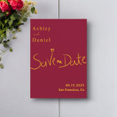 Minimale Bourgondische en gouden elegante chique b Save The Date