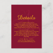 Minimale Bourgondische en gouden monogram elegante Informatiekaartje (Voorkant)