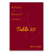 Minimale Bourgondische en gouden monogram elegante Kaart (Achterkant)