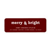 Minimale Bourgondische kerst groeten adres Etiket (Voorkant)