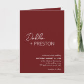 Minimale Bourgondische QR-code Moderne bruiloft (Voorkant)