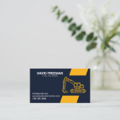Minimale bouw van gele en blauwe graafmachines visitekaartje (Staand voorkant)