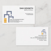 Minimale bouw van grijze bouwstenen visitekaartje (Voorkant / Achterkant)