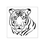 Minimale bovenleiding tijger Wooden Rubberstempel (Afrduk)