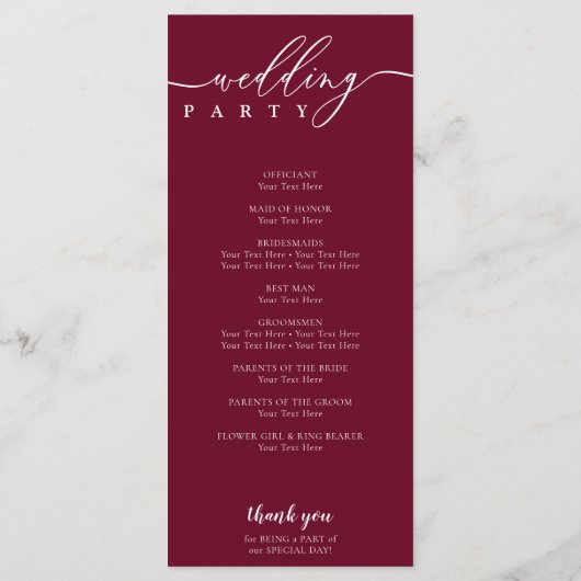 Minimale boycotceremonie rond de bruiloft door Bou Programmakaart (Achterkant)