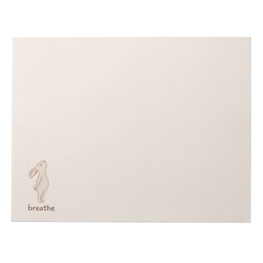 Minimale Breathe Bunny Bureaublok Notitieblok (Voorkant)
