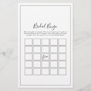 Minimale bridal Bingo Game Flyer