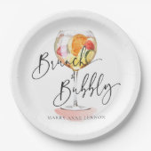 Minimale bridal Brunch Bubble Cocktail Party Papieren Bordje (Voorkant)