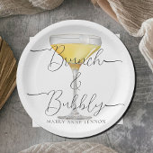 Minimale Bridal Brunch Champagne Party Papieren Bordje