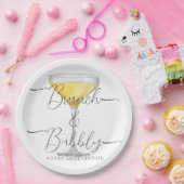 Minimale Bridal Brunch Champagne Party Papieren Bordje (Feest)