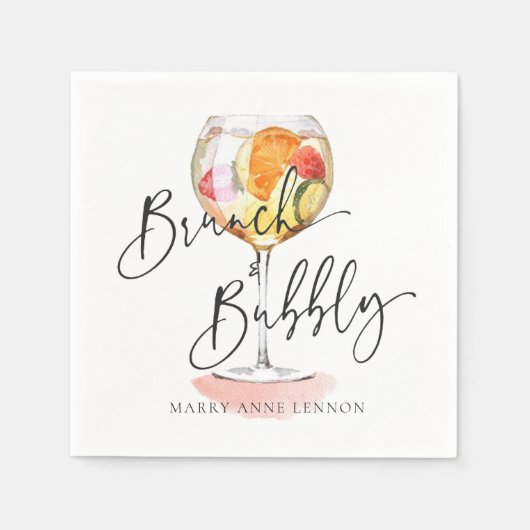 Minimale bridal Brunch Cocktail Napkins Servet (Voorkant)