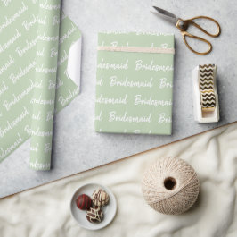 Minimale bridesmaid-borstelscripttypografie cadeaupapier