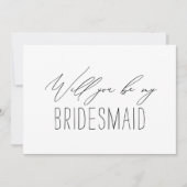 Minimale bridesmaid Weddenschap-kaart Kaart (Voorkant)