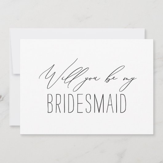 Minimale bridesmaid Weddenschap-kaart Kaart (Voorkant)