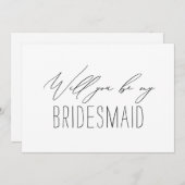 Minimale bridesmaid Weddenschap-kaart Kaart (Voorkant / Achterkant)