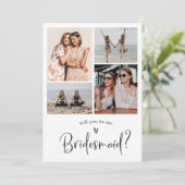 Minimale bridesmaïde-voordracht Foto-collage Kaart (Staand voorkant)