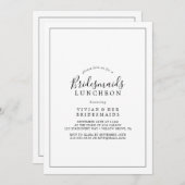 Minimale bridesmaids Luncheon Kaart (Voorkant / Achterkant)