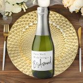 Minimale bridesmaïdvoorstel sparkling wijnetiket