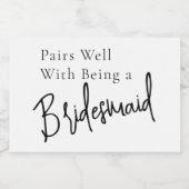 Minimale bridesmaïdvoorstel sparkling wijnetiket (Enkel label)