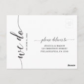 Minimale Briefkaart voor Elegance Wedding RSVP (Achterkant)