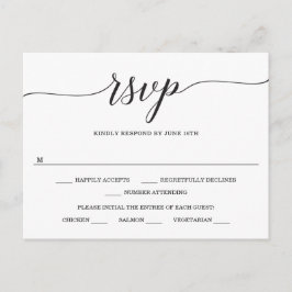 Minimale Briefkaart voor Elegance Wedding RSVP