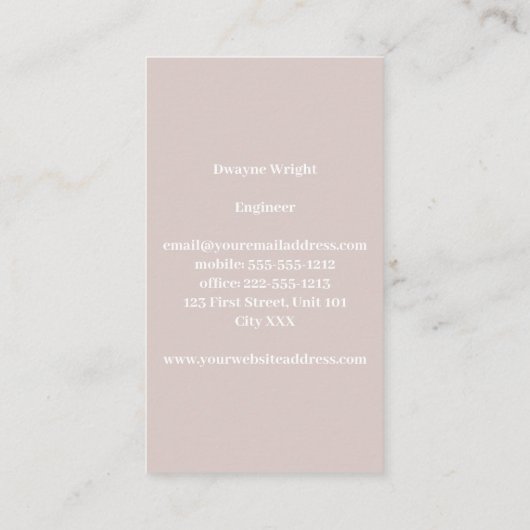 Minimale briesse en wit visitekaartje (Achterkant)