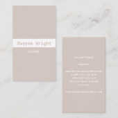 Minimale briesse en wit visitekaartje (Voorkant / Achterkant)