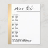 Minimale brochure voor het menu Witte Gold Line (Voorkant)