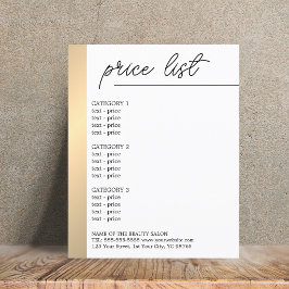 Minimale brochure voor het menu Witte Gold Line