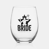 Minimale Bruid Bloem  Wijnglas Zonder Voet (Voorkant)