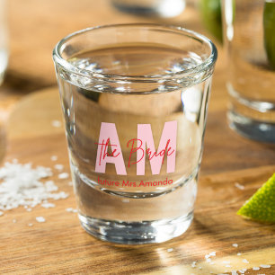 Minimale bruid Custom Future Mrs Initialen Shot Glas