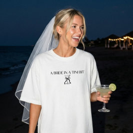 Minimale "Bruid in een Tini Beetje" Strik Martini  T-shirt