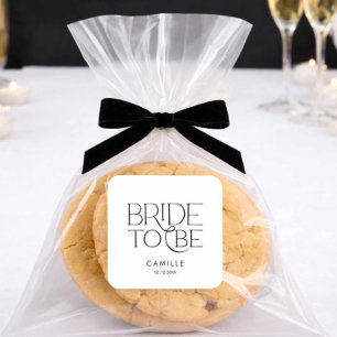 Minimale Bruid Tien Bridal Shower Vierkante Sticker