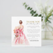 Minimale bruidsbruiloft dank je wel kaart (Staand voorkant)