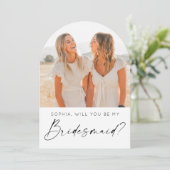 Minimale bruidsmeisje voorstel Kaart met foto (Staand voorkant)