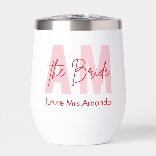 Minimale bruidswijntuimelaar | Aangepaste naam en (Voorkant)