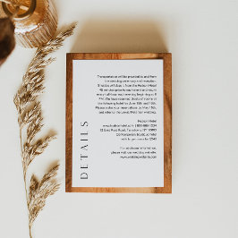 Minimale bruiloft - 5x3.5 informatiekaartje