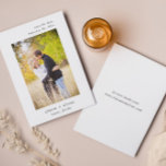 Minimale bruiloft Bewaar de datum fotokaart Save The Date<br><div class="desc">Een minimale save the date fotokaart. Deze trouwaankondigingskaart is voorzien van eenvoudige minimale tekst met een foto. De foto is alleen voor plaatsingsdoeleinden en kan worden vervangen door elke foto van uw keuze. Alle tekst op de voor- en achterkant van de kaart kan worden aangepast. De perfecte datum om je...</div>